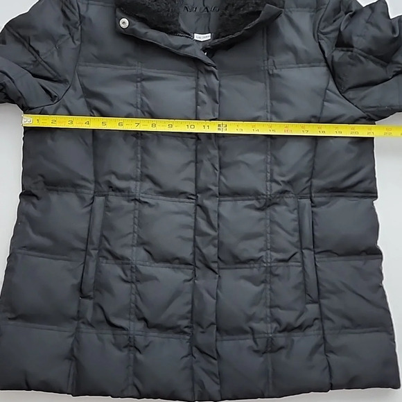 Nuage Women's Down Black Quilted Winter Coat Faux Fur Collar Cuffs Size Large - Picture 11 of 12